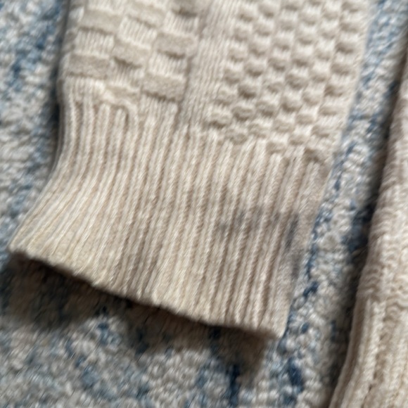 J.Crew 100% wool basketweave ivory fair isle sweater XL - Picture 6 of 6